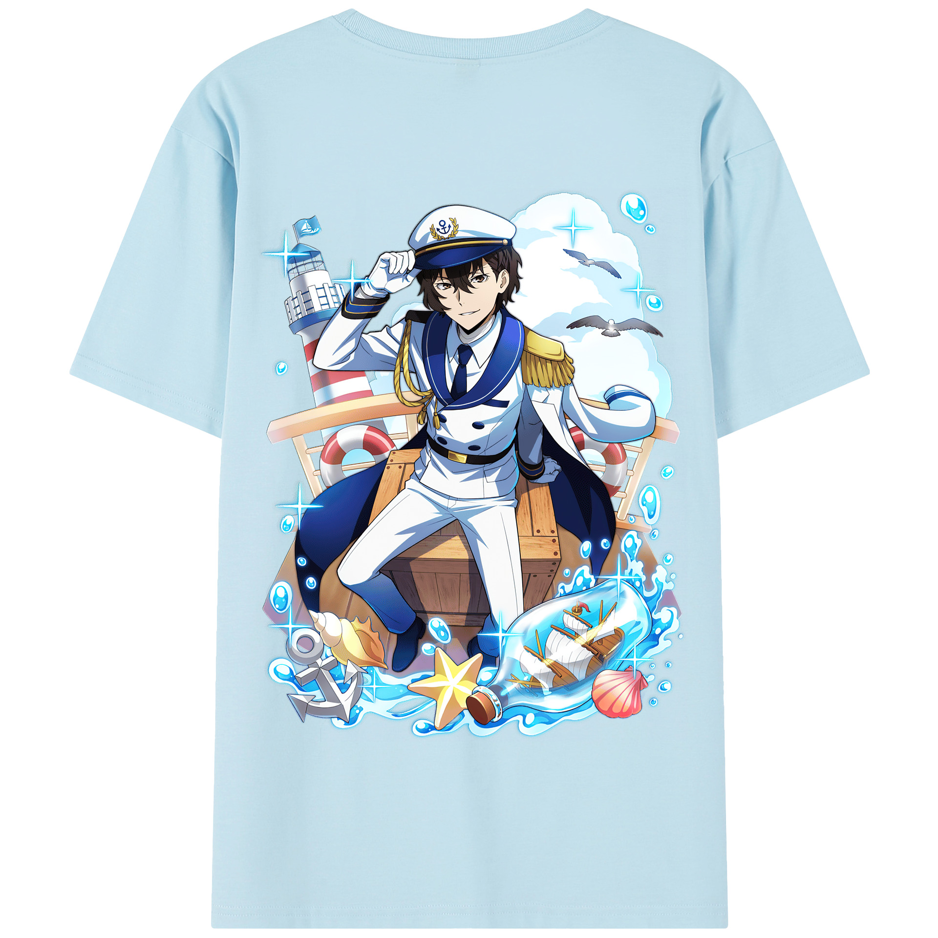 （画像用） 文豪ストレイドッグス Bungo Stray Dogs 綿100％半袖Tシャツ（背面プリント）
